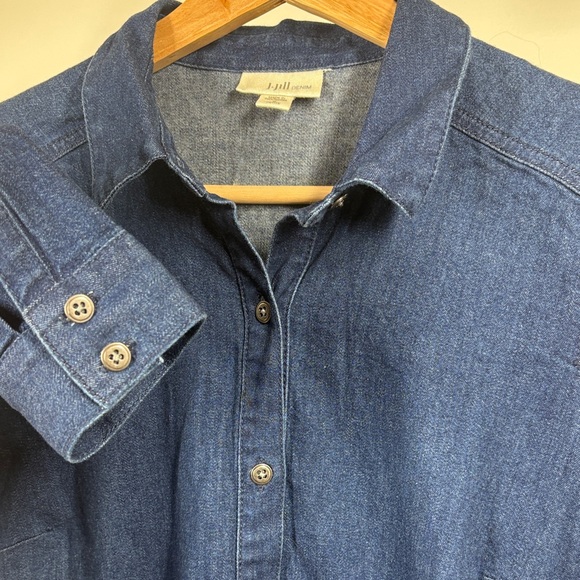 J. Jill Denim Chambray Blue Shirt Dress - Picture 5 of 6